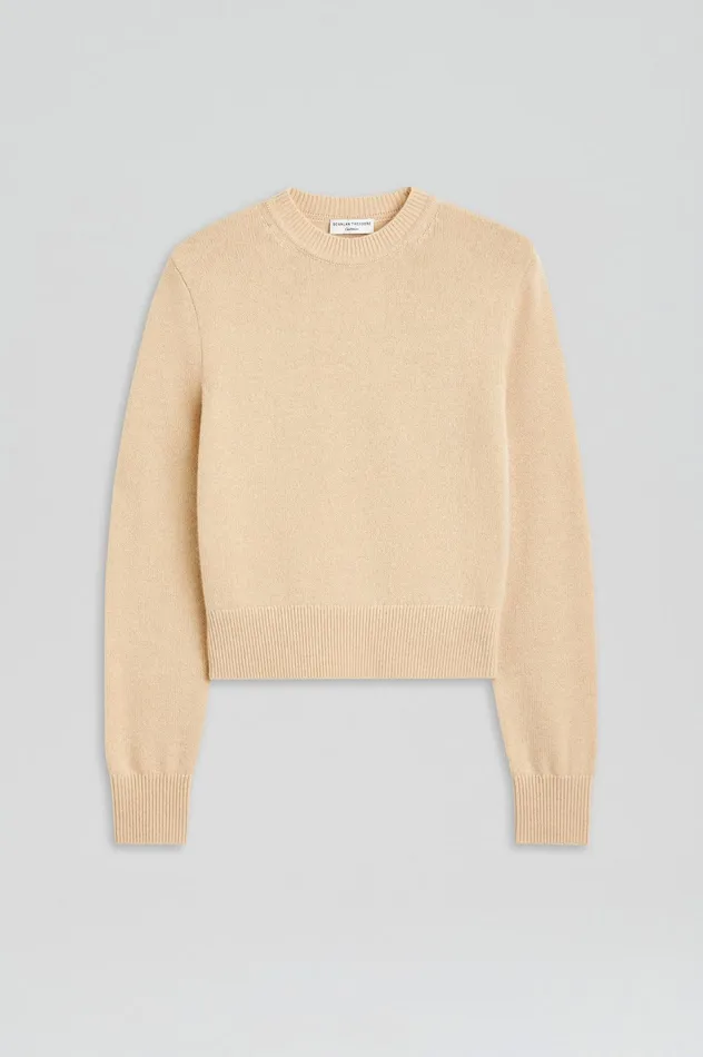 Women Scanlan Theodore Sweaters CASHMERE CREW SWEATER Oat Women Scanlan Theodore Sweaters CASHMERE CREW SWEATER Oat