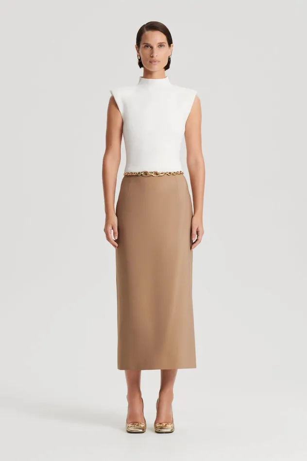 Women Scanlan Theodore Tops CREPE KNIT MILANO SLVLSS TOP Cream