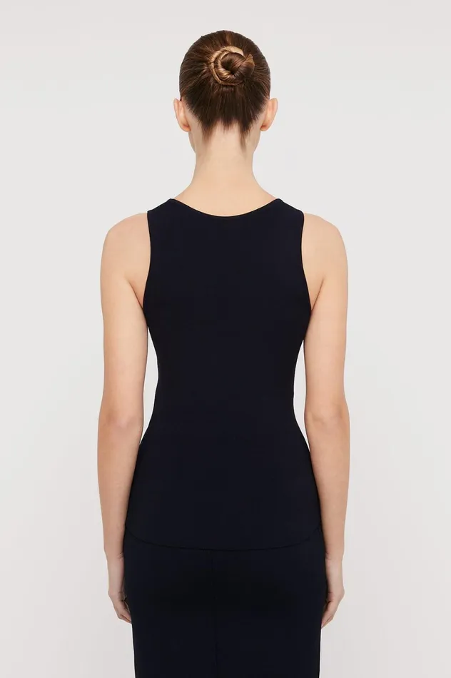Women Scanlan Theodore Tops CREPE KNIT SINGLET Navy Women Scanlan Theodore Tops CREPE KNIT SINGLET Navy