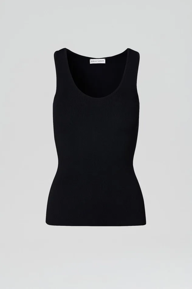 Women Scanlan Theodore Tops CREPE KNIT SINGLET Navy Women Scanlan Theodore Tops CREPE KNIT SINGLET Navy