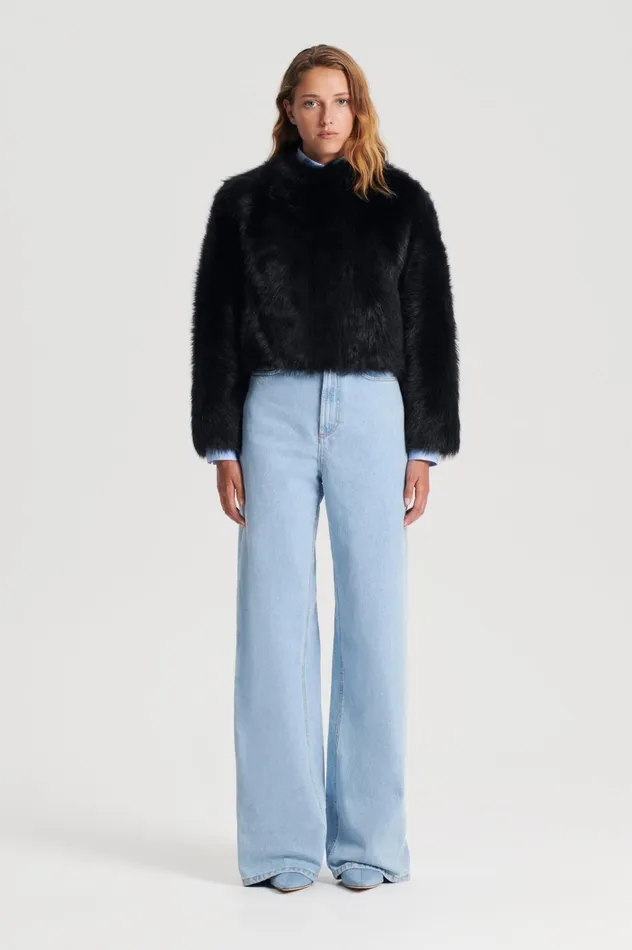 Women Scanlan Theodore Trousers DENIM DRAPE LEG JEAN Lightindigo1175