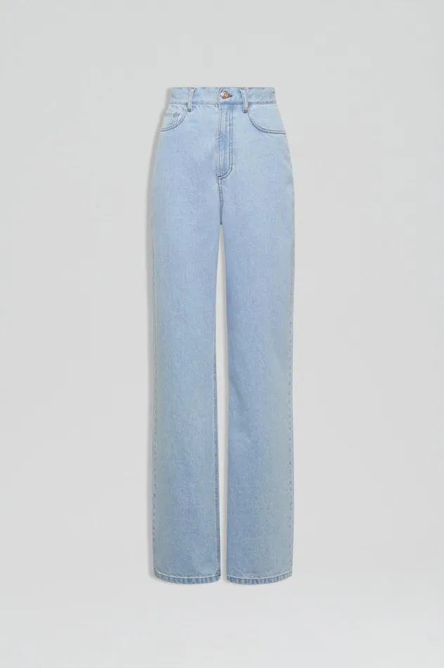 Women Scanlan Theodore Trousers DENIM DRAPE LEG JEAN Lightindigo1175 Women Scanlan Theodore Trousers DENIM DRAPE LEG JEAN Lightindigo1175