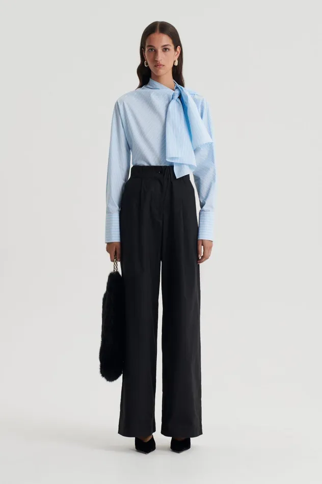 Women Scanlan Theodore Trousers PLEAT CARGO TROUSER Black