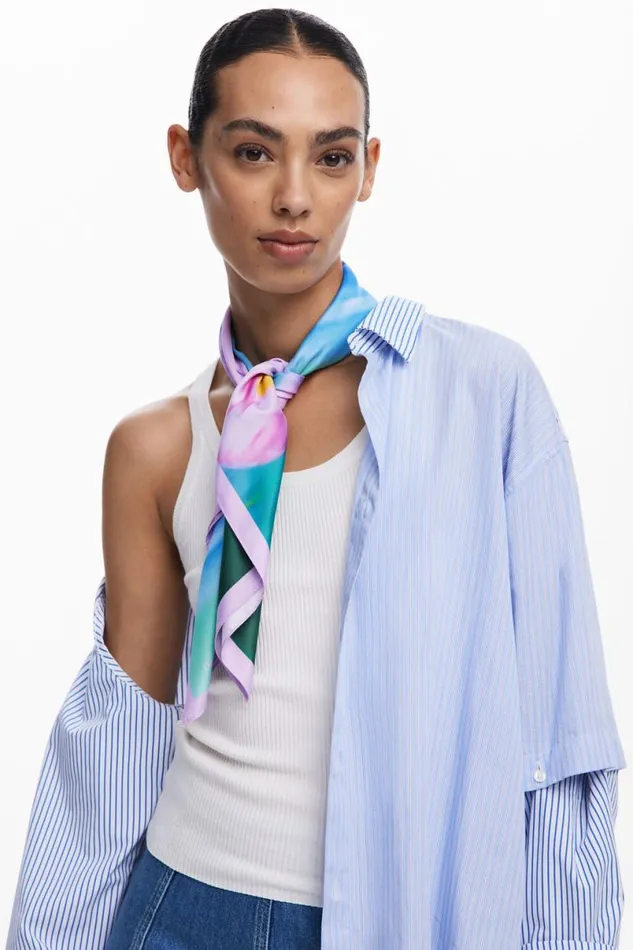 Women Scarves And Scarf Desigual Watercolor Floral Scarf