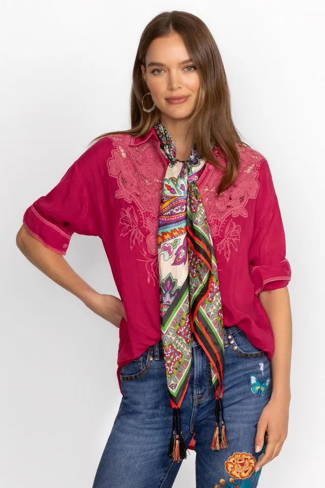 Women Scarves Johnny Was CACHEMIR SILK SCARF Cachemir Scarf Print Women Scarves Johnny Was CACHEMIR SILK SCARF Cachemir Scarf Print