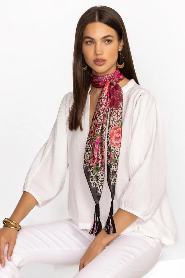Women Scarves Johnny Was PINK LACE SCARF Pink Lace Scarf Print Women Scarves Johnny Was PINK LACE SCARF Pink Lace Scarf Print