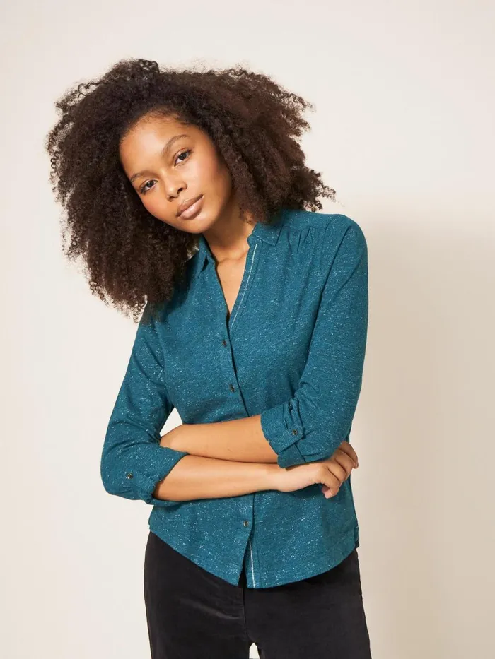 Women SHIRTS and BLOUSES White Stuff ANNIE SPARKLE SLIM FIT SHIRT Dk Teal Women SHIRTS and BLOUSES White Stuff ANNIE SPARKLE SLIM FIT SHIRT Dk Teal
