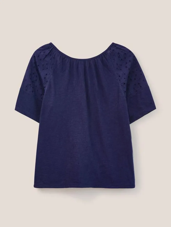 Women SHIRTS and BLOUSES White Stuff BRODERIE MIX TWO WAY TOP French Navy Women SHIRTS and BLOUSES White Stuff BRODERIE MIX TWO WAY TOP French Navy