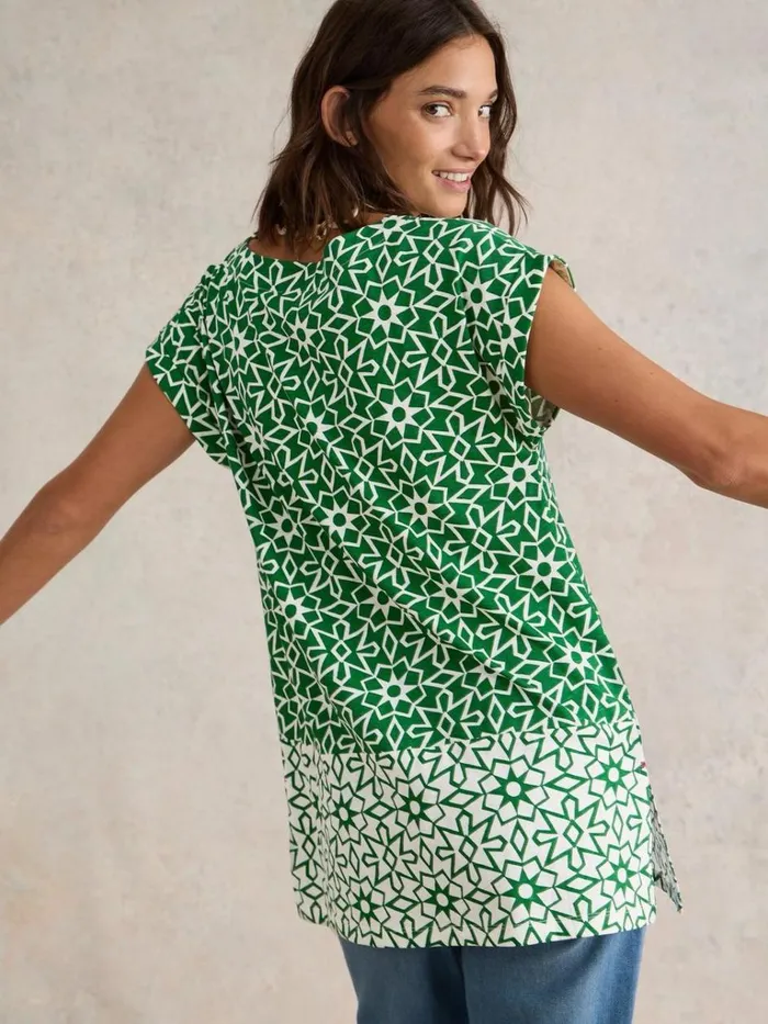 Women SHIRTS and BLOUSES White Stuff CARRIE COTTON TUNIC Green Print Women SHIRTS and BLOUSES White Stuff CARRIE COTTON TUNIC Green Print