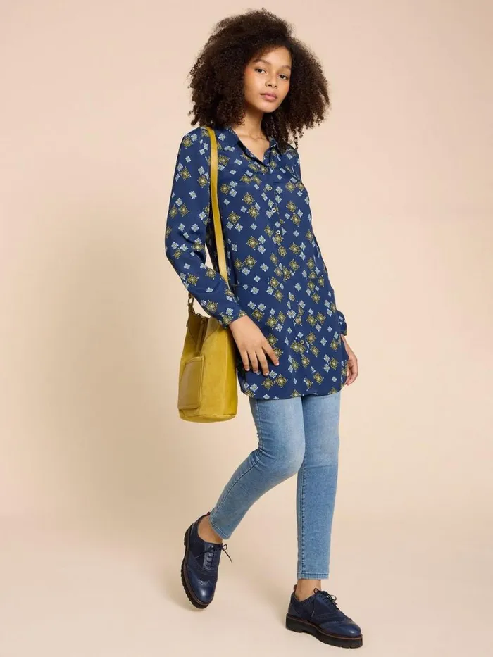 Women SHIRTS and BLOUSES White Stuff Danika Printed Tunic Navy Multi