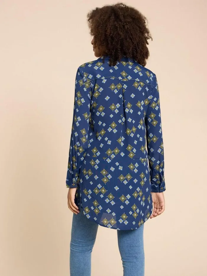 Women SHIRTS and BLOUSES White Stuff Danika Printed Tunic Navy Multi Women SHIRTS and BLOUSES White Stuff Danika Printed Tunic Navy Multi