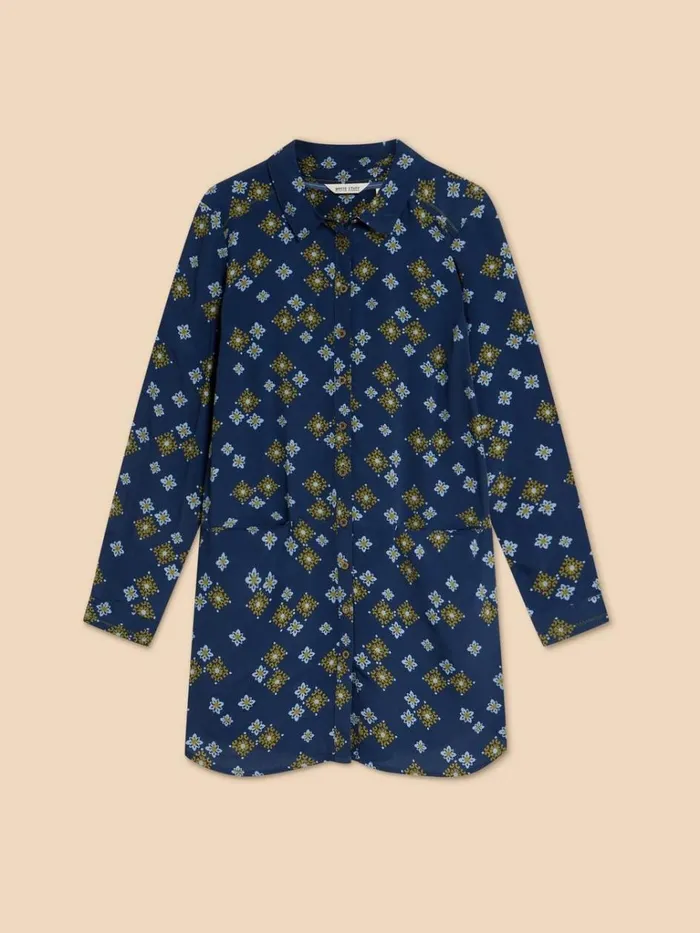 Women SHIRTS and BLOUSES White Stuff Danika Printed Tunic Navy Multi Women SHIRTS and BLOUSES White Stuff Danika Printed Tunic Navy Multi
