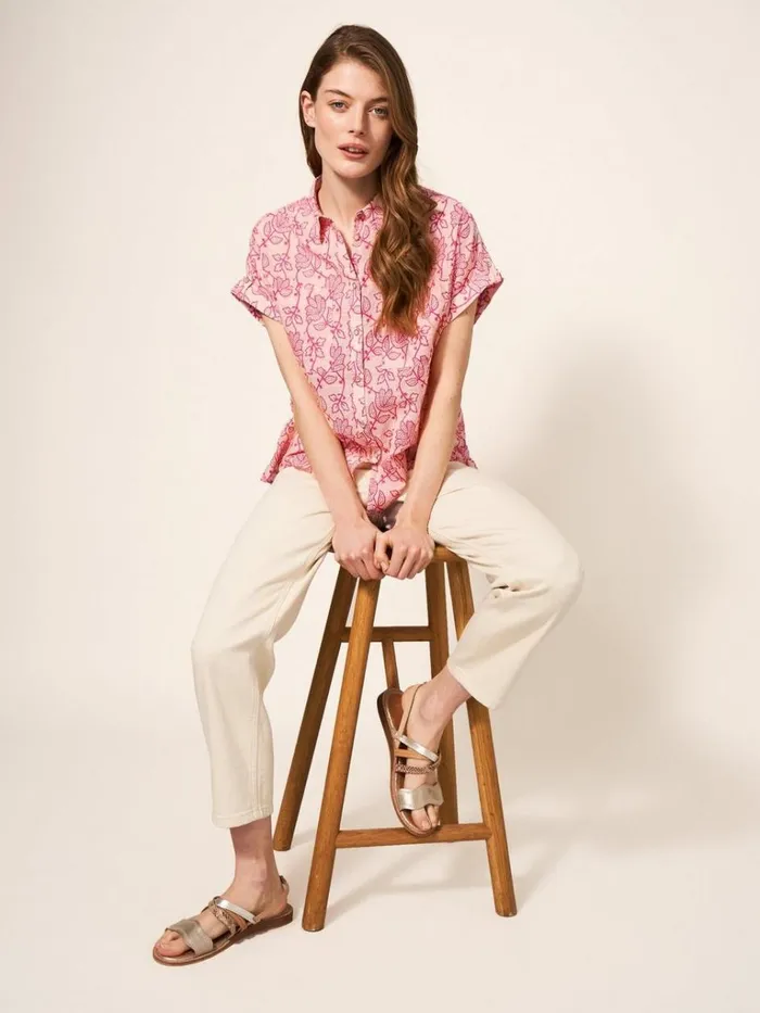 Women SHIRTS and BLOUSES White Stuff Ella Organic Cotton Shirt Pink Print