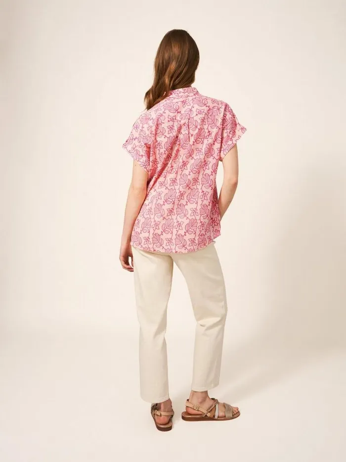 Women SHIRTS and BLOUSES White Stuff Ella Organic Cotton Shirt Pink Print