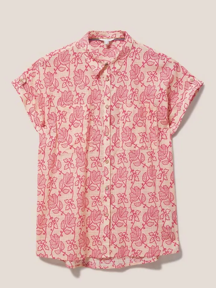 Women SHIRTS and BLOUSES White Stuff Ella Organic Cotton Shirt Pink Print