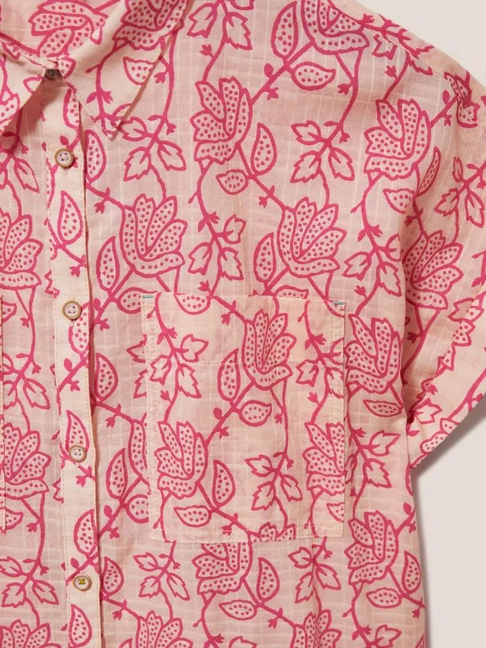Women SHIRTS and BLOUSES White Stuff Ella Organic Cotton Shirt Pink Print