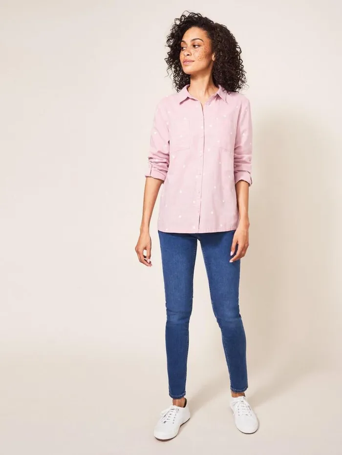 Women SHIRTS and BLOUSES White Stuff Emilia Organic Cotton Long Sleeve Shirt Pink Multi