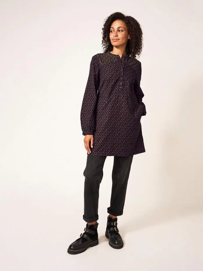 Women SHIRTS and BLOUSES White Stuff Jade Cord Tunic Grey Multi