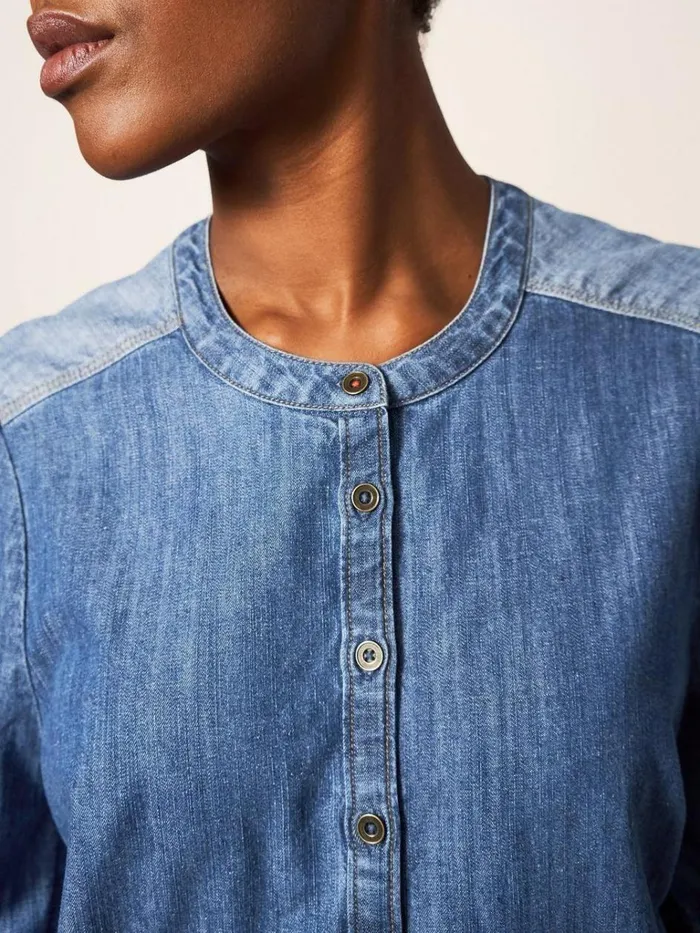 Women SHIRTS and BLOUSES White Stuff Jasmine Denim Shirt Mid Denim Women SHIRTS and BLOUSES White Stuff Jasmine Denim Shirt Mid Denim