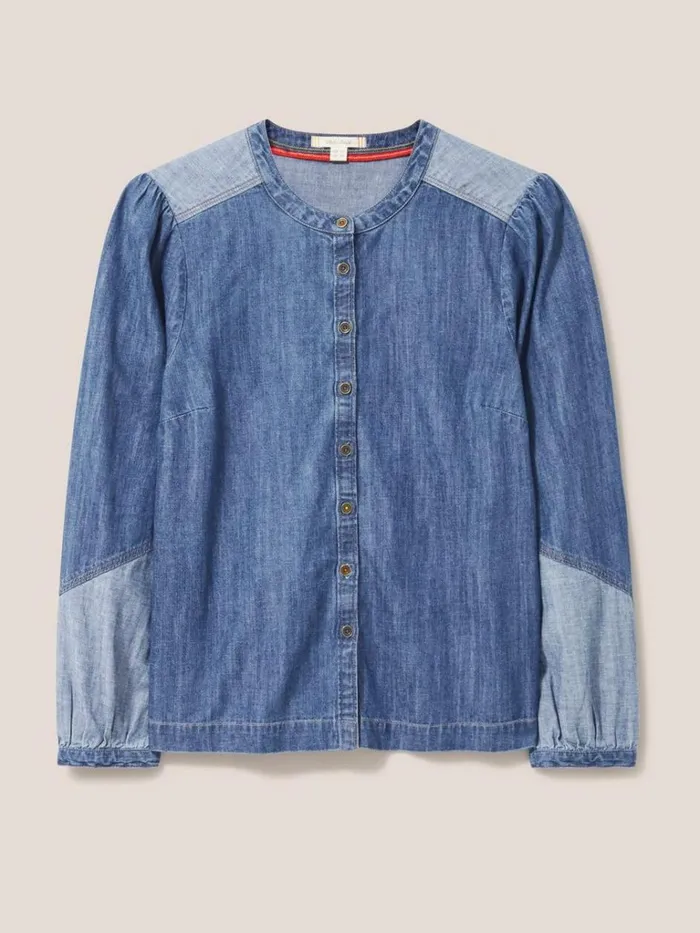 Women SHIRTS and BLOUSES White Stuff Jasmine Denim Shirt Mid Denim Women SHIRTS and BLOUSES White Stuff Jasmine Denim Shirt Mid Denim