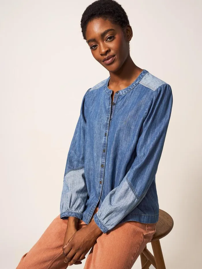 Women SHIRTS and BLOUSES White Stuff Jasmine Denim Shirt Mid Denim Women SHIRTS and BLOUSES White Stuff Jasmine Denim Shirt Mid Denim