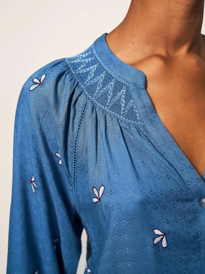 Women SHIRTS and BLOUSES White Stuff Maude Embroidered Shirt Teal Multi Women SHIRTS and BLOUSES White Stuff Maude Embroidered Shirt Teal Multi