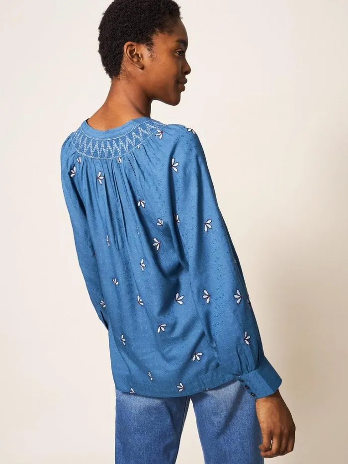 Women SHIRTS and BLOUSES White Stuff Maude Embroidered Shirt Teal Multi Women SHIRTS and BLOUSES White Stuff Maude Embroidered Shirt Teal Multi