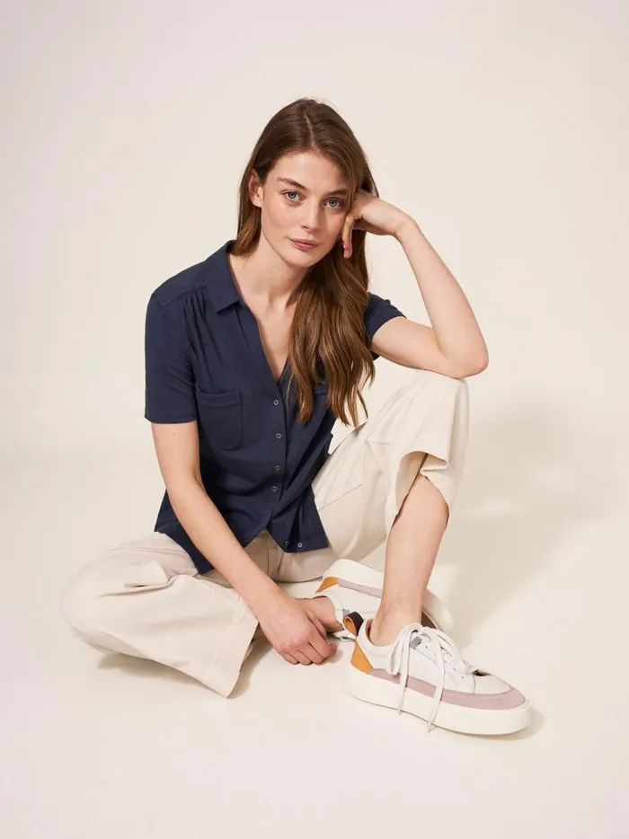 Women SHIRTS and BLOUSES White Stuff Penny Pocket Jersey Shirt French Navy