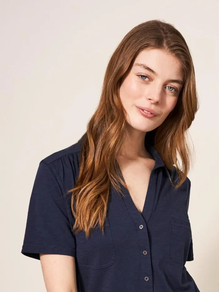 Women SHIRTS and BLOUSES White Stuff Penny Pocket Jersey Shirt French Navy Women SHIRTS and BLOUSES White Stuff Penny Pocket Jersey Shirt French Navy