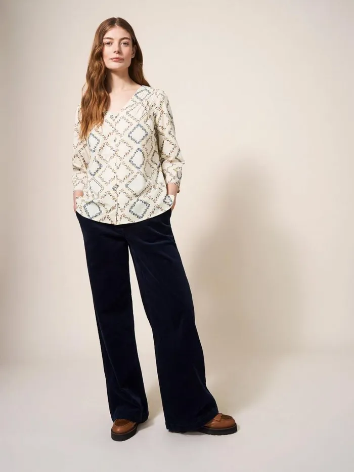 Women SHIRTS and BLOUSES White Stuff Rae Cotton Top Ivory Print