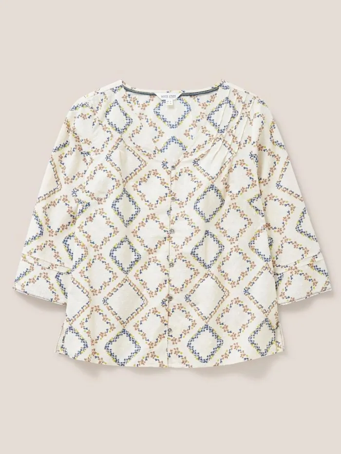 Women SHIRTS and BLOUSES White Stuff Rae Cotton Top Ivory Print Women SHIRTS and BLOUSES White Stuff Rae Cotton Top Ivory Print