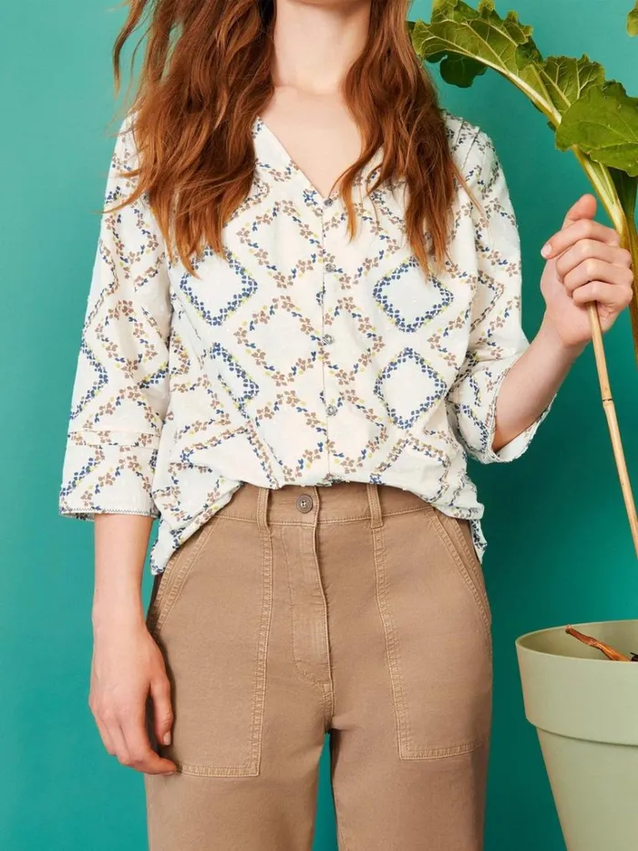 Women SHIRTS and BLOUSES White Stuff Rae Cotton Top Ivory Print Women SHIRTS and BLOUSES White Stuff Rae Cotton Top Ivory Print