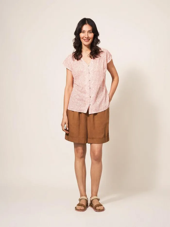 Women SHIRTS and BLOUSES White Stuff Rae Organic Vest Cotton Red Multi