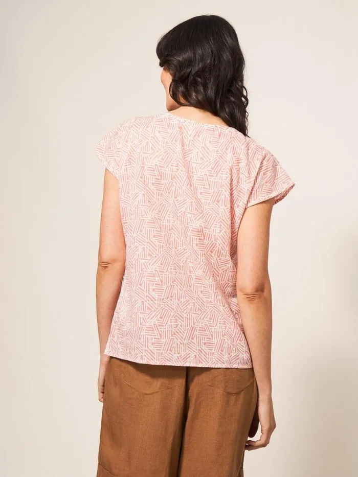 Women SHIRTS and BLOUSES White Stuff Rae Organic Vest Cotton Red Multi Women SHIRTS and BLOUSES White Stuff Rae Organic Vest Cotton Red Multi