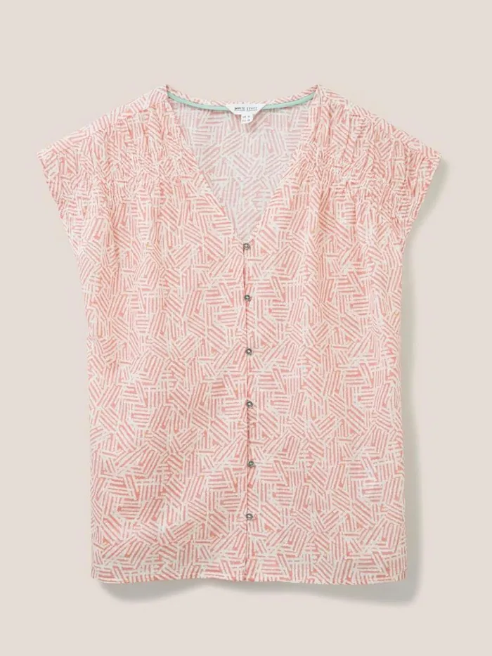 Women SHIRTS and BLOUSES White Stuff Rae Organic Vest Cotton Red Multi Women SHIRTS and BLOUSES White Stuff Rae Organic Vest Cotton Red Multi