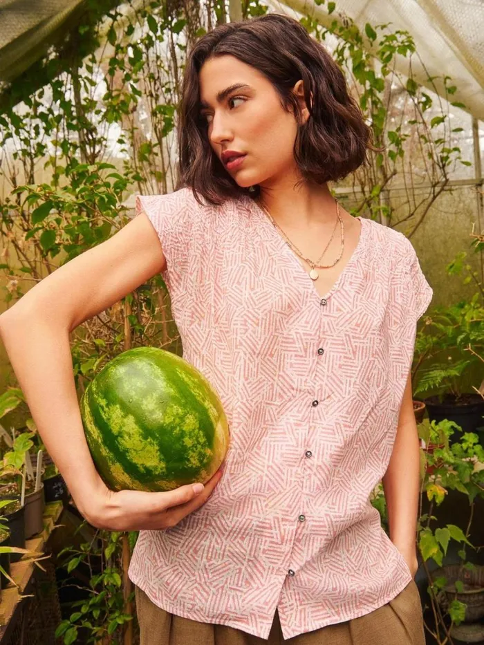 Women SHIRTS and BLOUSES White Stuff Rae Organic Vest Cotton Red Multi Women SHIRTS and BLOUSES White Stuff Rae Organic Vest Cotton Red Multi