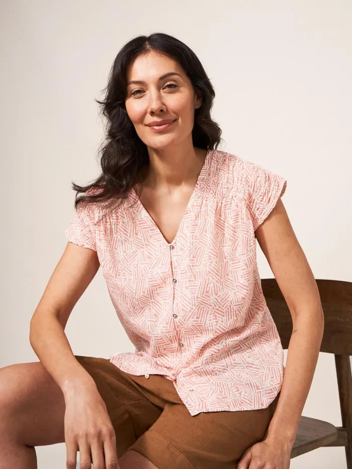 Women SHIRTS and BLOUSES White Stuff Rae Organic Vest Cotton Red Multi Women SHIRTS and BLOUSES White Stuff Rae Organic Vest Cotton Red Multi
