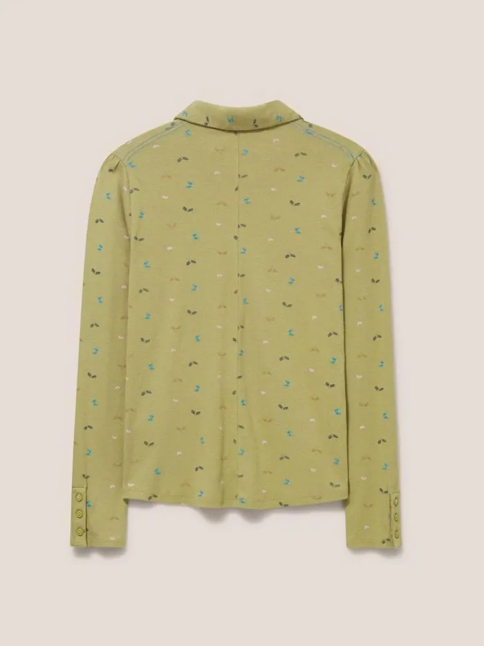 Women SHIRTS and BLOUSES White Stuff Rosie Rib Jersey Shirt Green Print