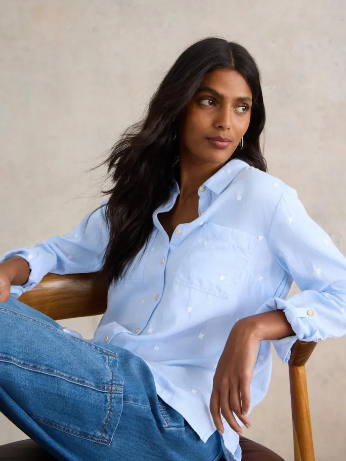 Women SHIRTS and BLOUSES White Stuff Sophie Organic Cotton Shirt Blue Multi