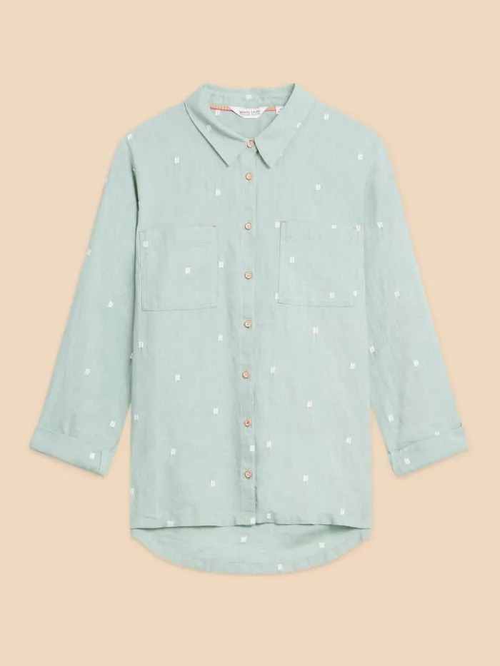 Women SHIRTS and BLOUSES White Stuff Sophie Organic Cotton Shirt Mid Green