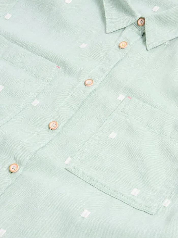 Women SHIRTS and BLOUSES White Stuff Sophie Organic Cotton Shirt Mid Green