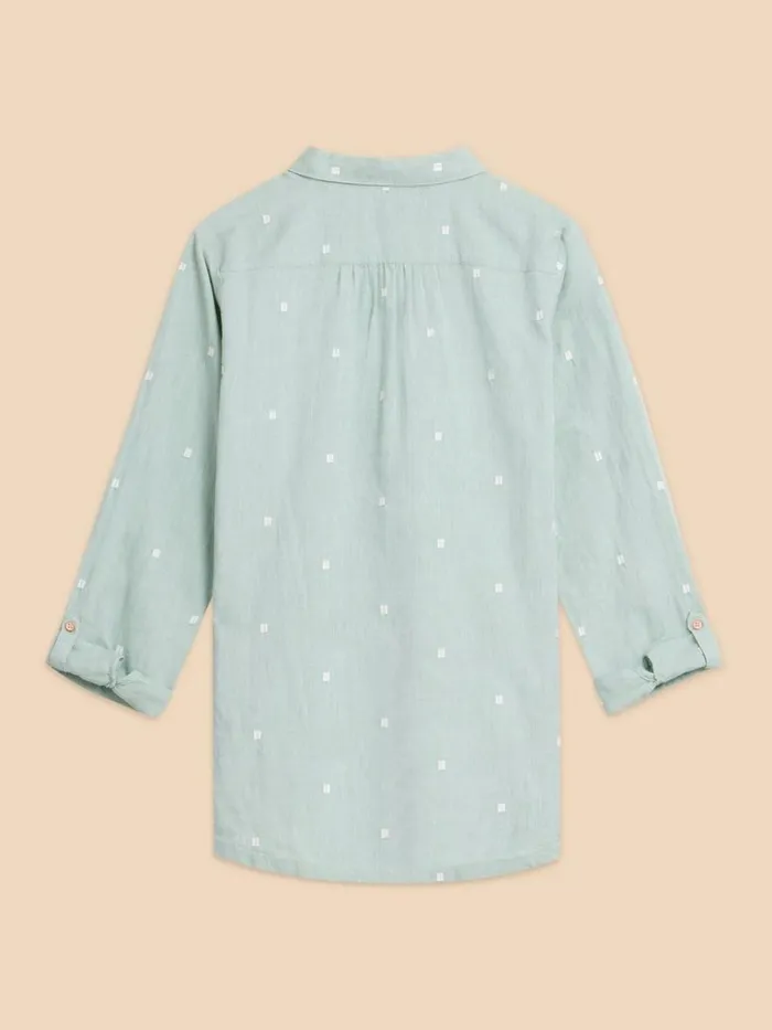 Women SHIRTS and BLOUSES White Stuff Sophie Organic Cotton Shirt Mid Green