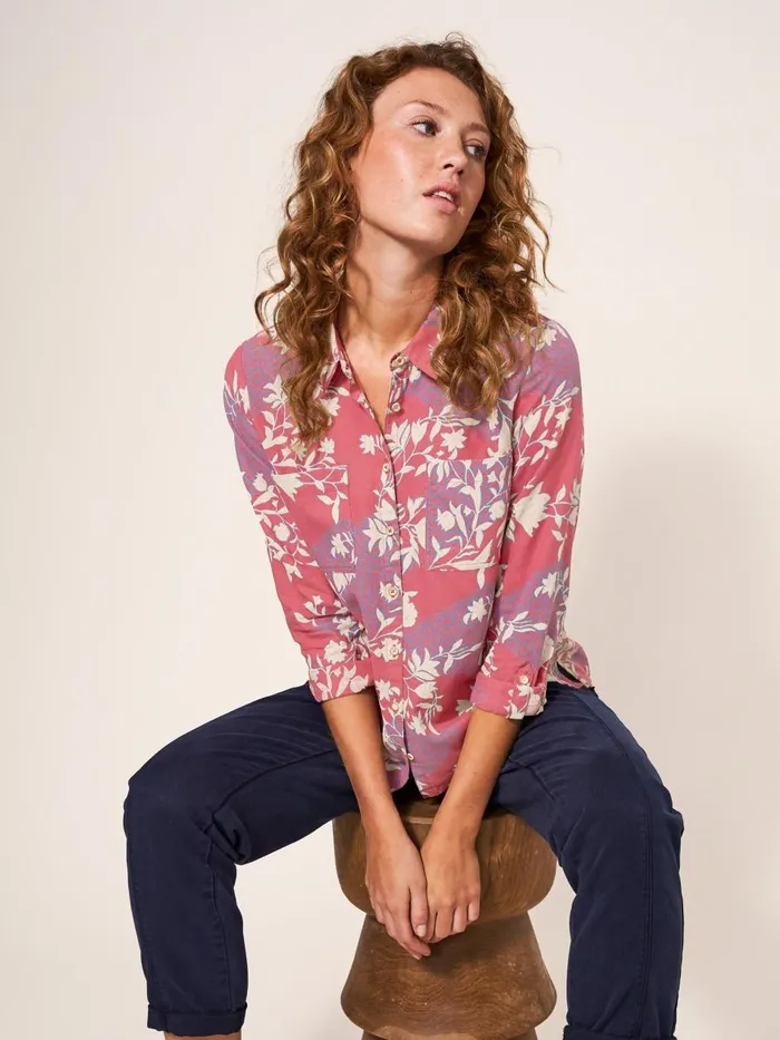 Women SHIRTS and BLOUSES White Stuff Sophie Organic Cotton Shirt Red Print Women SHIRTS and BLOUSES White Stuff Sophie Organic Cotton Shirt Red Print