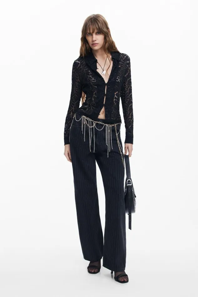 Women Shirts And Blouses Desigual Floral Lace Blouse