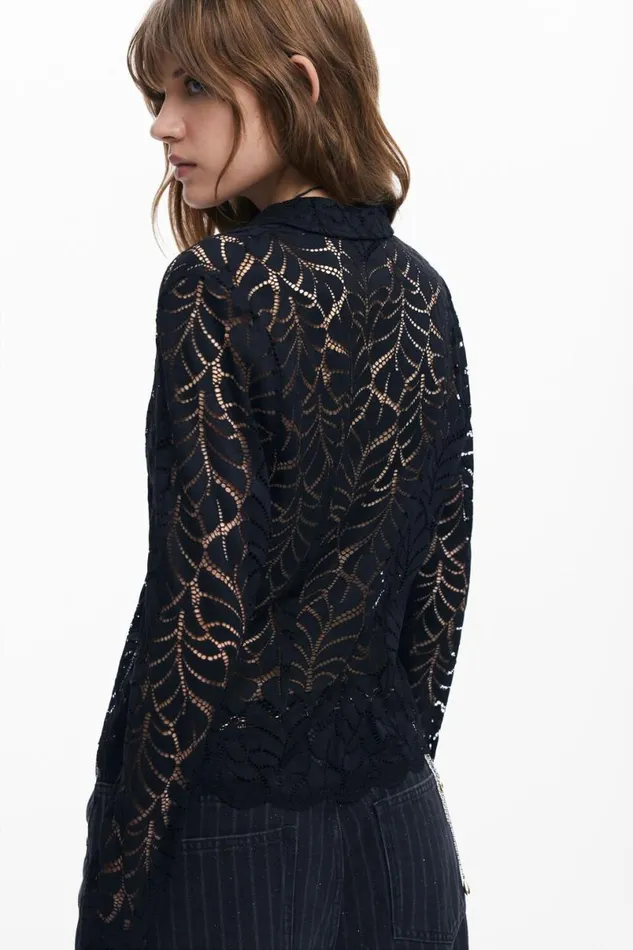 Women Shirts And Blouses Desigual Floral Lace Blouse