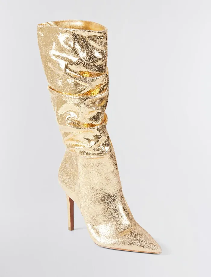 Women Shoes BCBG Gold Crackle Toni Tall Boot Gold Crackle