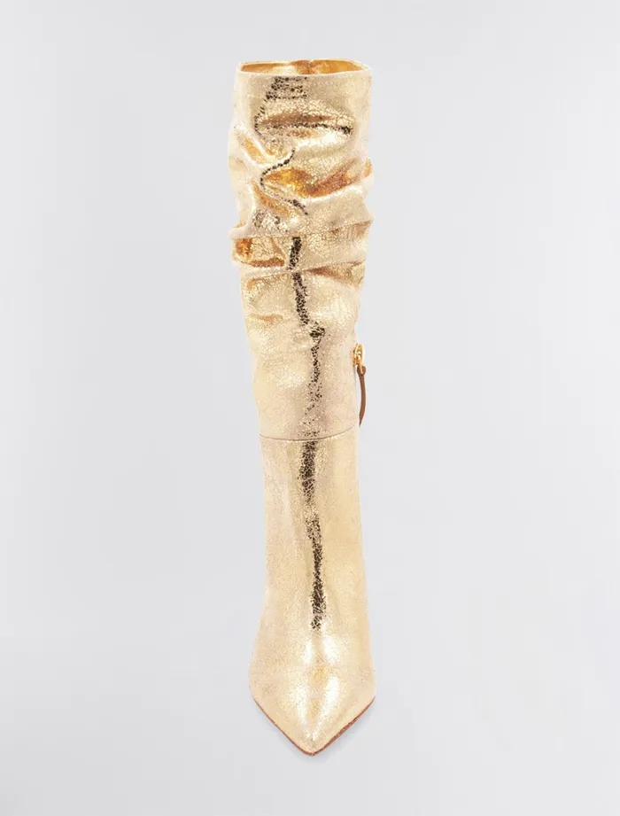 Women Shoes BCBG Gold Crackle Toni Tall Boot Gold Crackle
