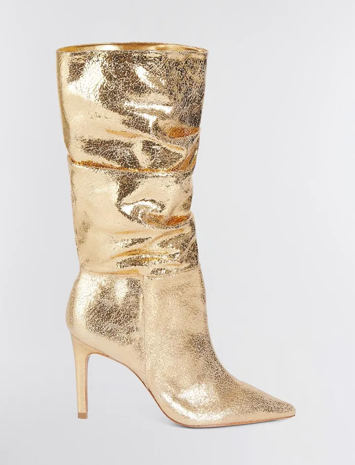 Women Shoes BCBG Gold Crackle Toni Tall Boot Gold Crackle