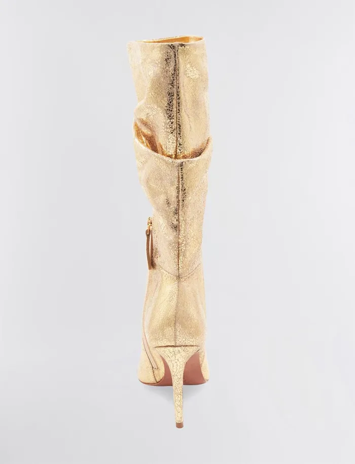 Women Shoes BCBG Gold Crackle Toni Tall Boot Gold Crackle