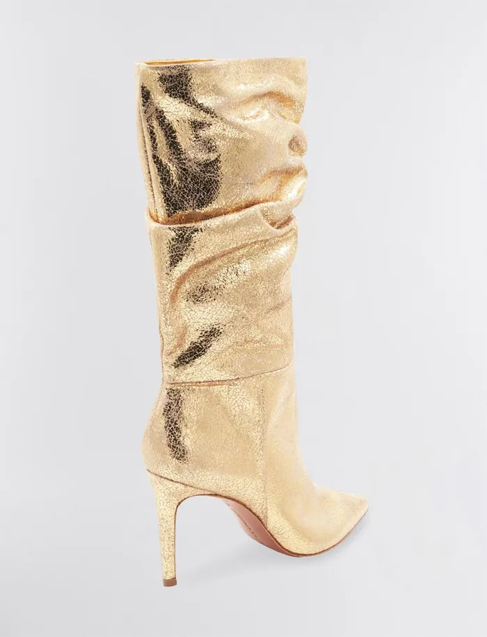 Women Shoes BCBG Gold Crackle Toni Tall Boot Gold Crackle